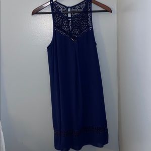 Navy Blue Swing Dress- Size M